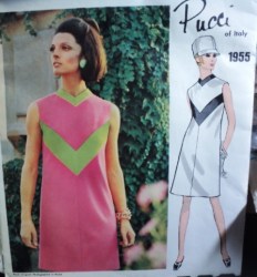 1955 PUCCI  UNCUT EMPIRE SLVLSS INSET A-DRESS 68 PATTERN 12